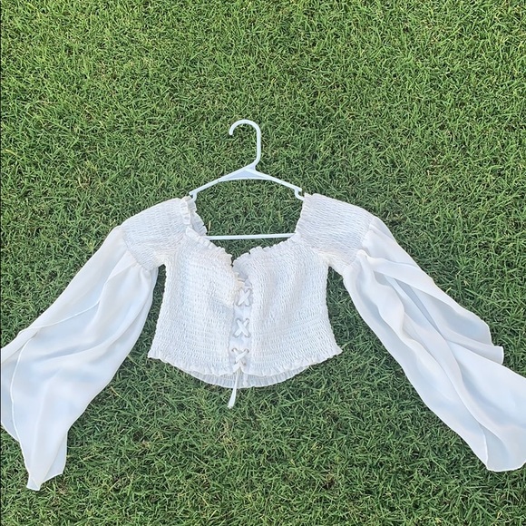 White Crop Top - Picture 2 of 4